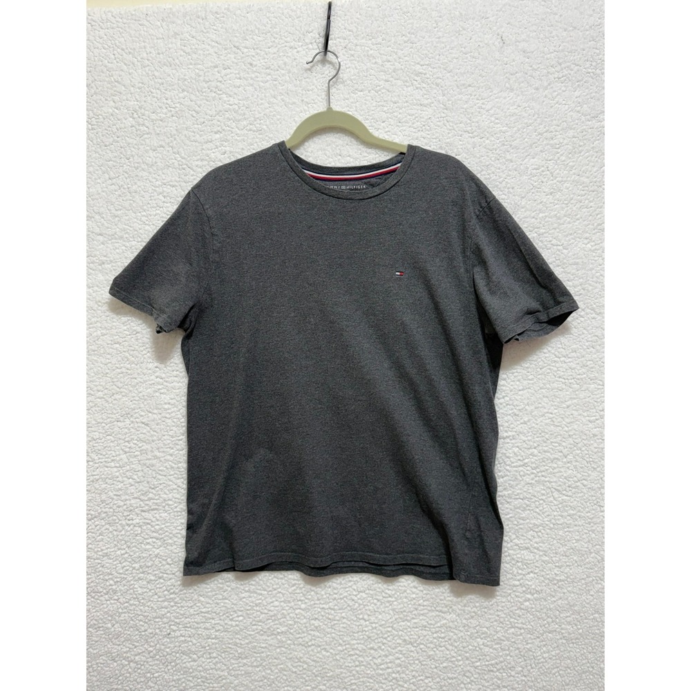 Tommy Hilfiger Women Charcoal Gray Short Sleeve Crew Neck T-Shirt Size L‎